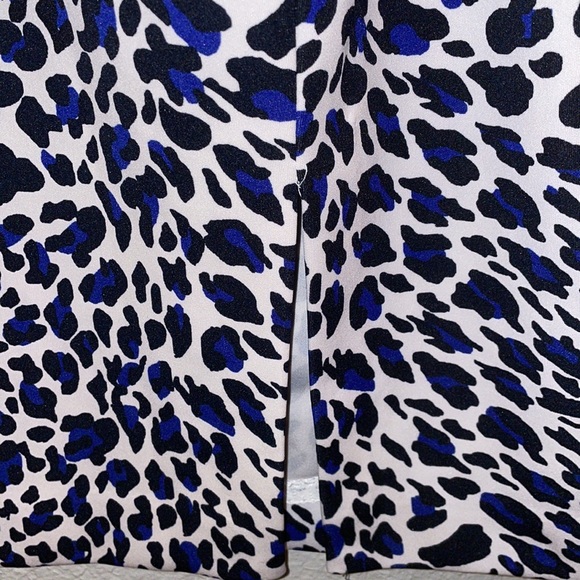 Blue leopard print pencil skirt - Picture 4 of 6